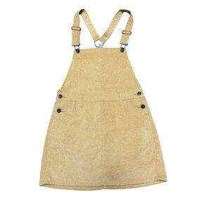 UNIQ - Women's Mustard Corduroy Overall Dress - Size S